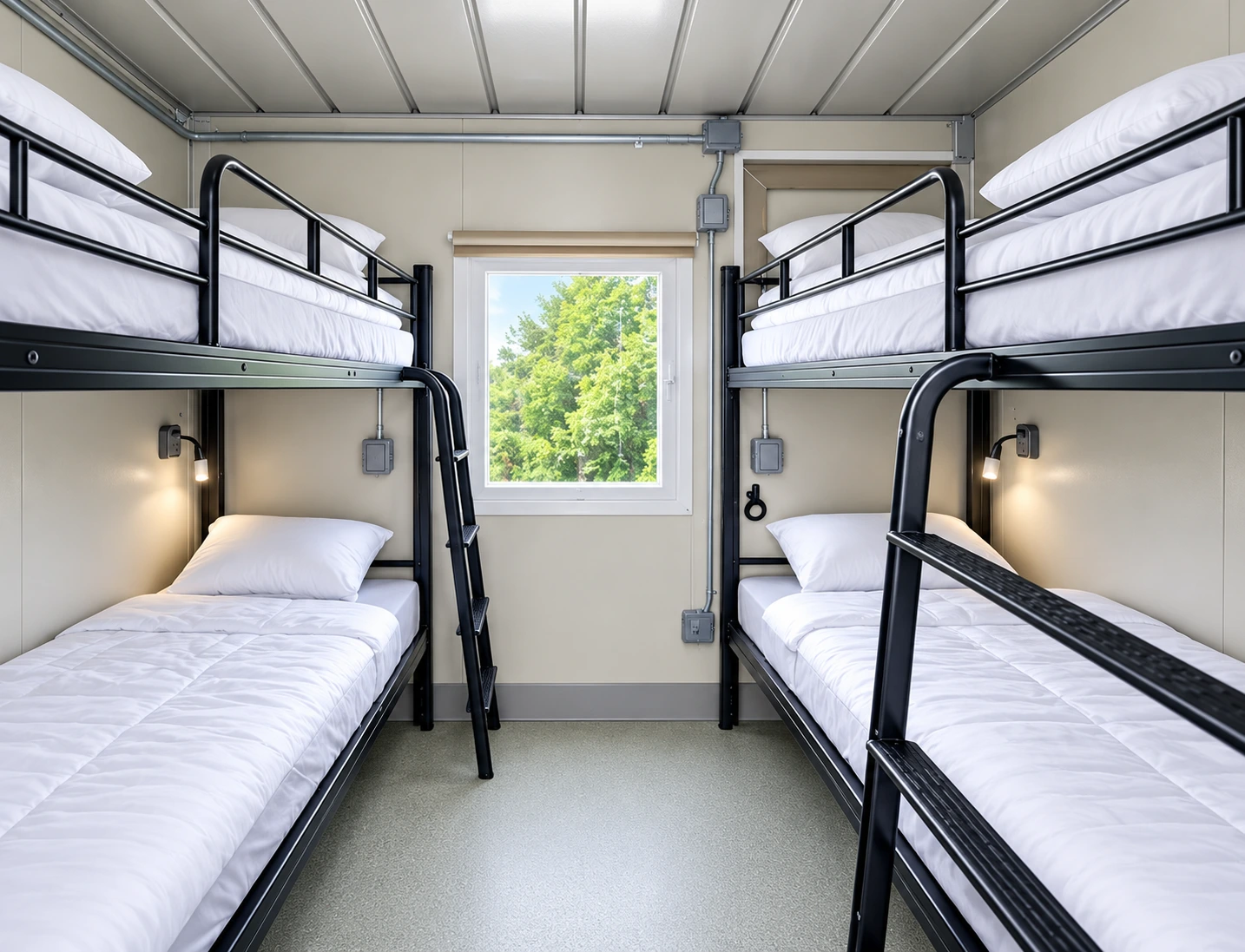 Sleeper Trailer (2 Stalls) 20ft accommodation unit four bed interior