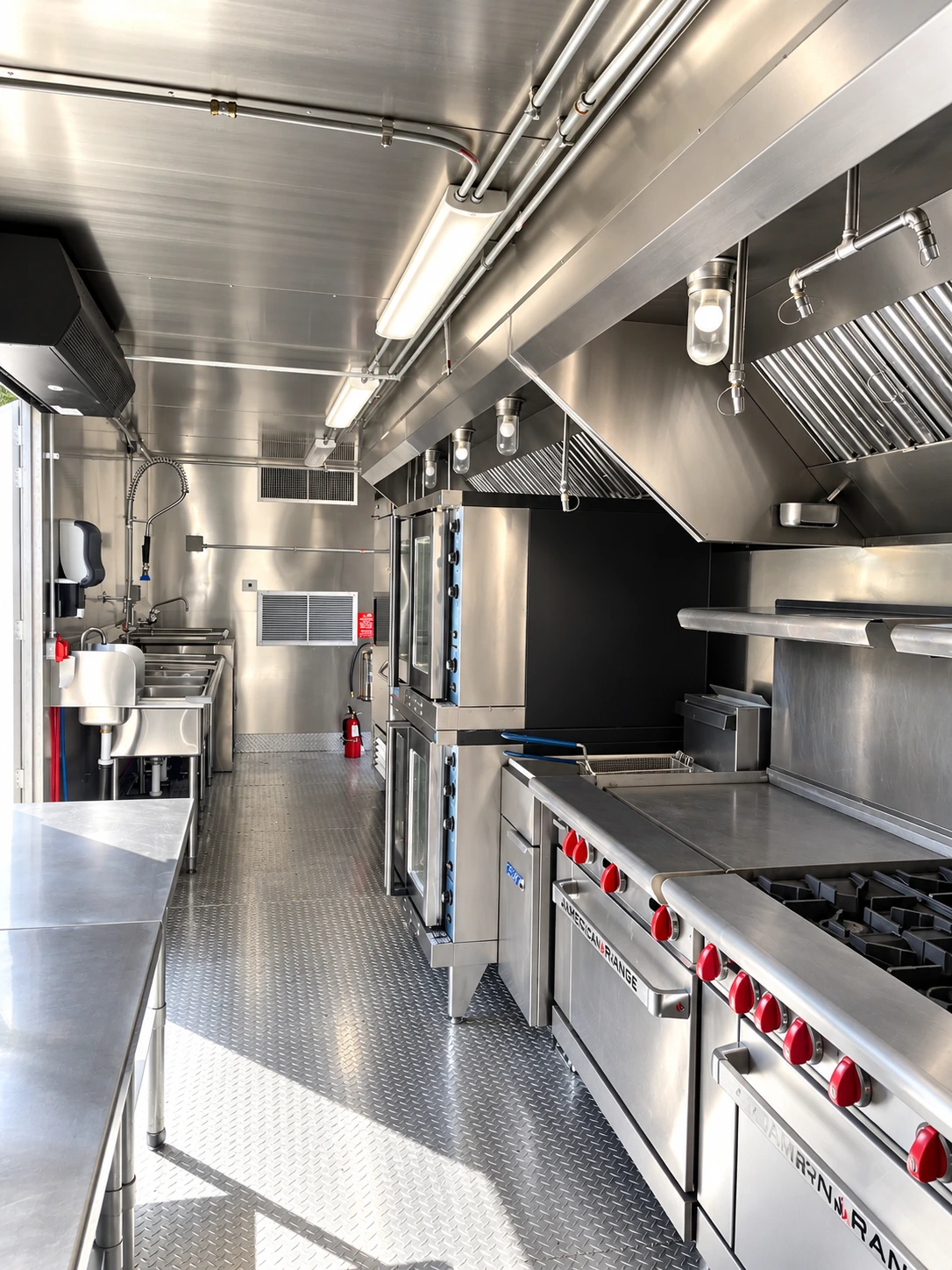 40ft Mobile Combo Kitchen commercial kitchen trailer cooking line ventilation