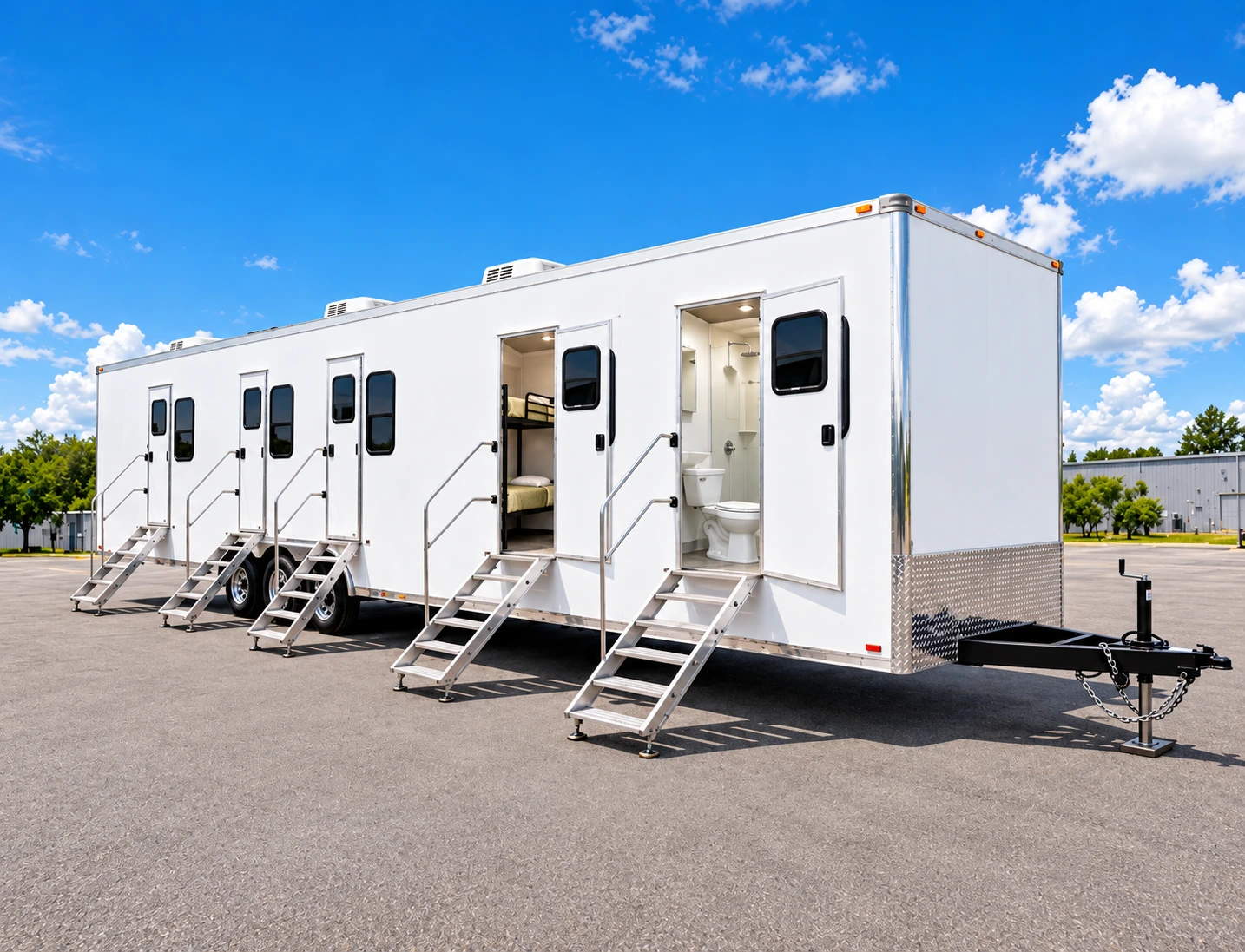 Office, Sleeper and Shower & Restroom Trailer - remote man camp for rent