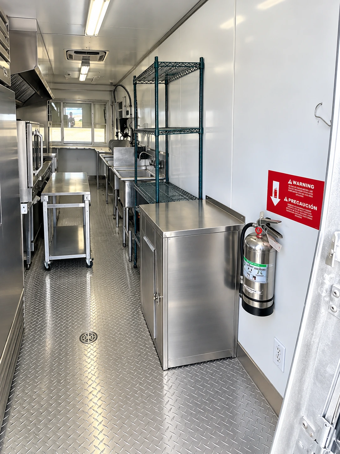 24ft Mobile Kitchen portable commercial kitchen trailer interior