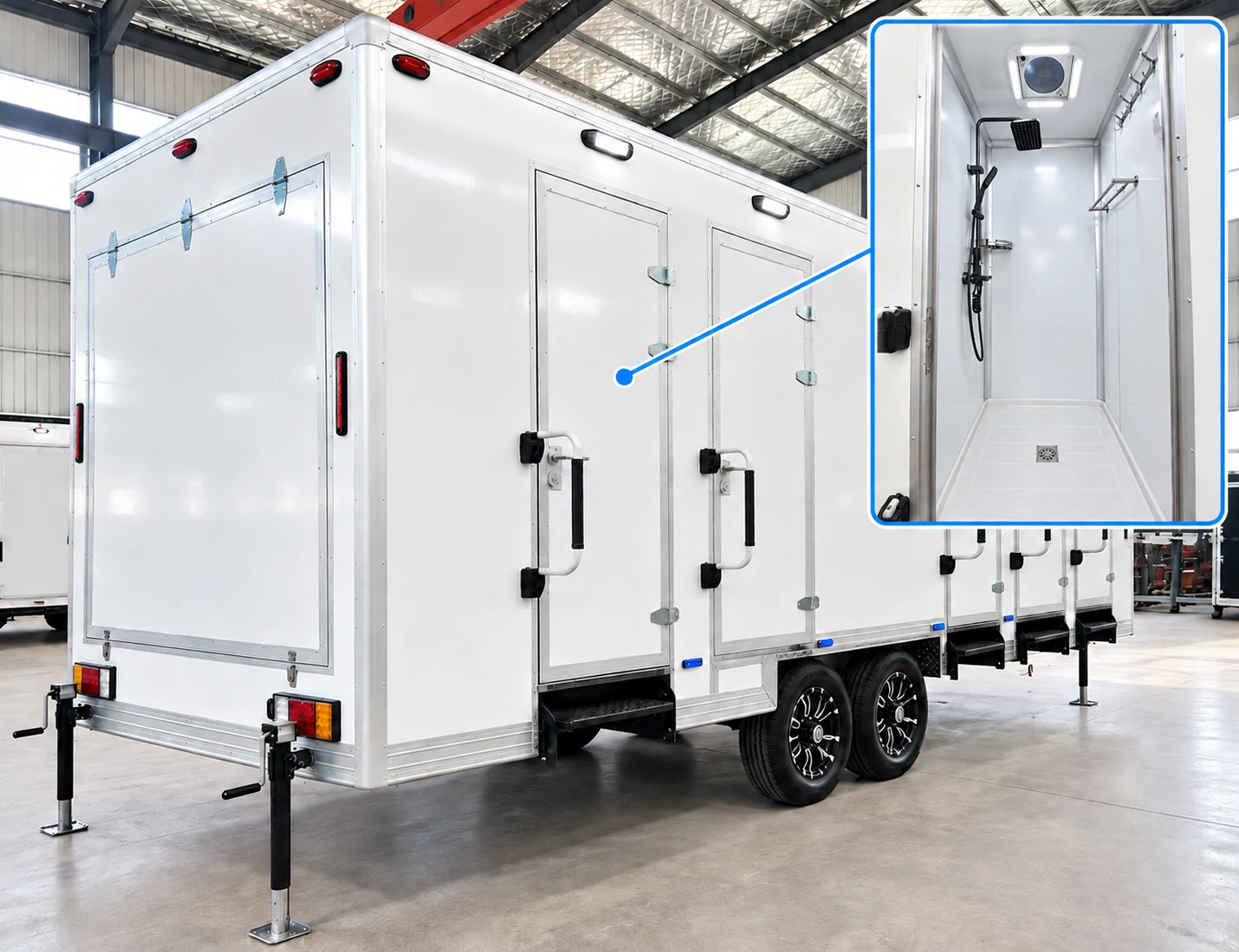 20ft Shower Container (5 Stalls) portable shower trailer multiple private stalls